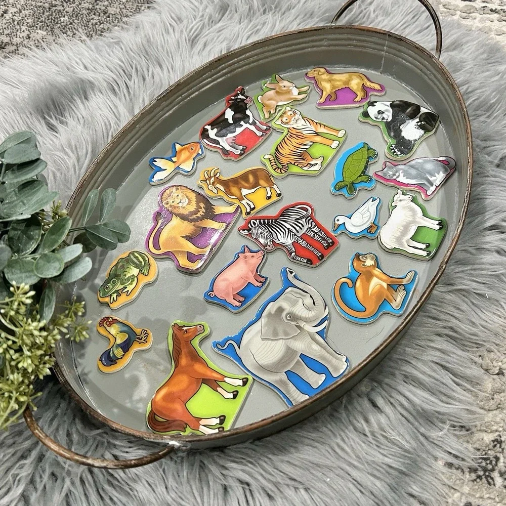 Melissa & Doug Wooden Animal Magnets Educational Learning‎ Classroom Lot of 19